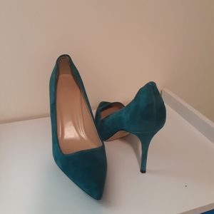 J. Crew suede leather upper pump high heel pointed toe, size 7.5